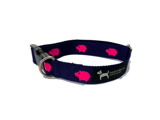 Navy Babe Cotton Webbing Collar