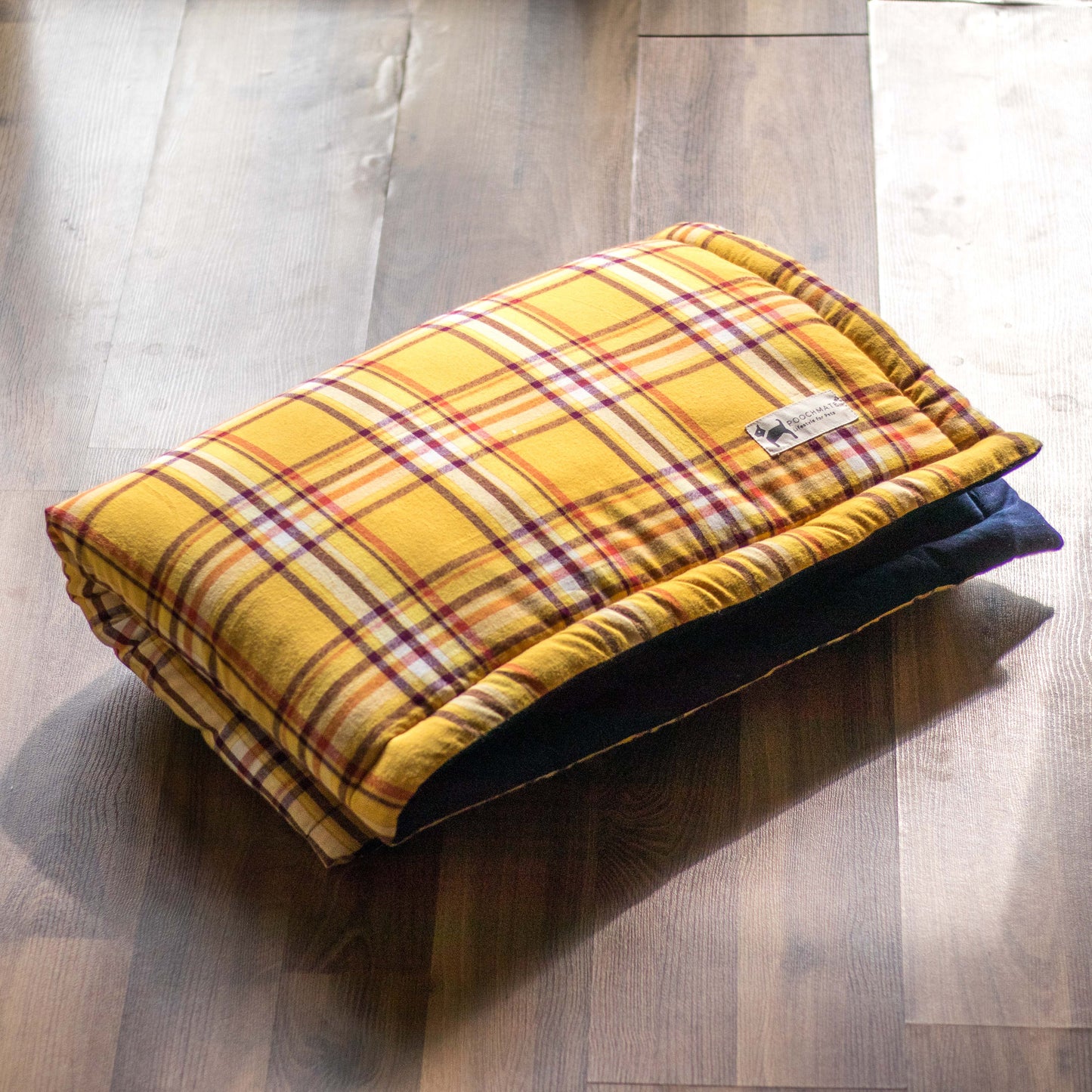 PoochMate Mustard Plaid Dog Mat