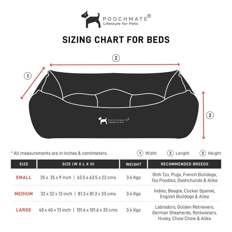 PoochMate Cherry Sawdust Bolster Dog Bed