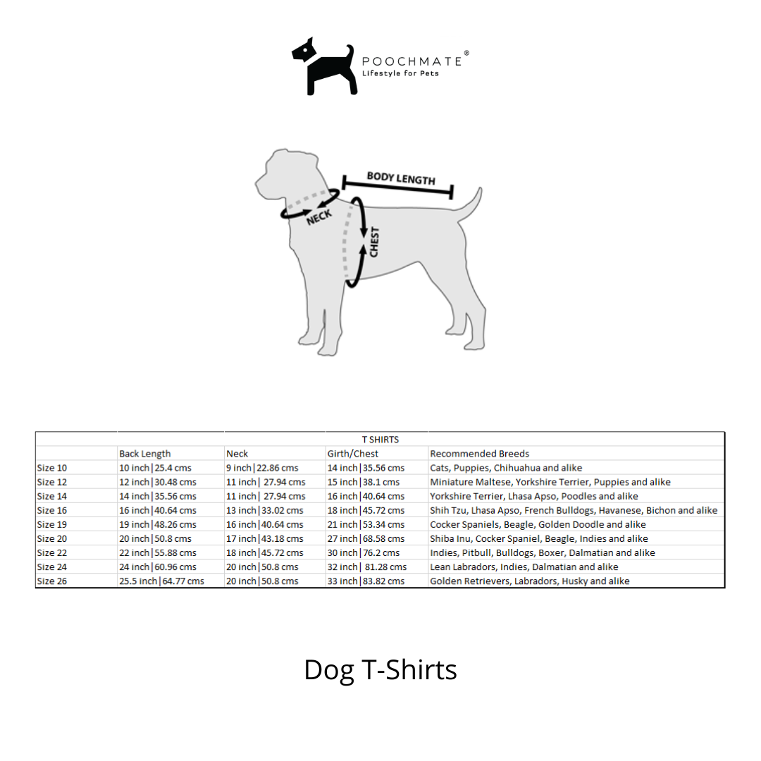 PoochMate Red Cotton Dog T-Shirt with Pocket