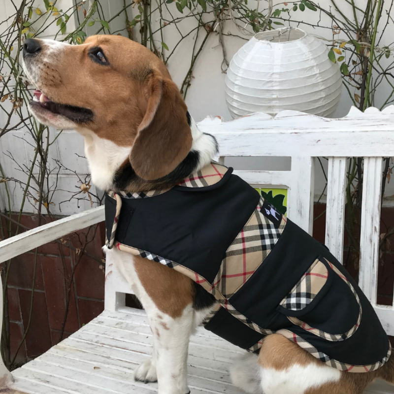 Black duffle winter coat for dogs|Fleece Lined dog coat | PoochMate