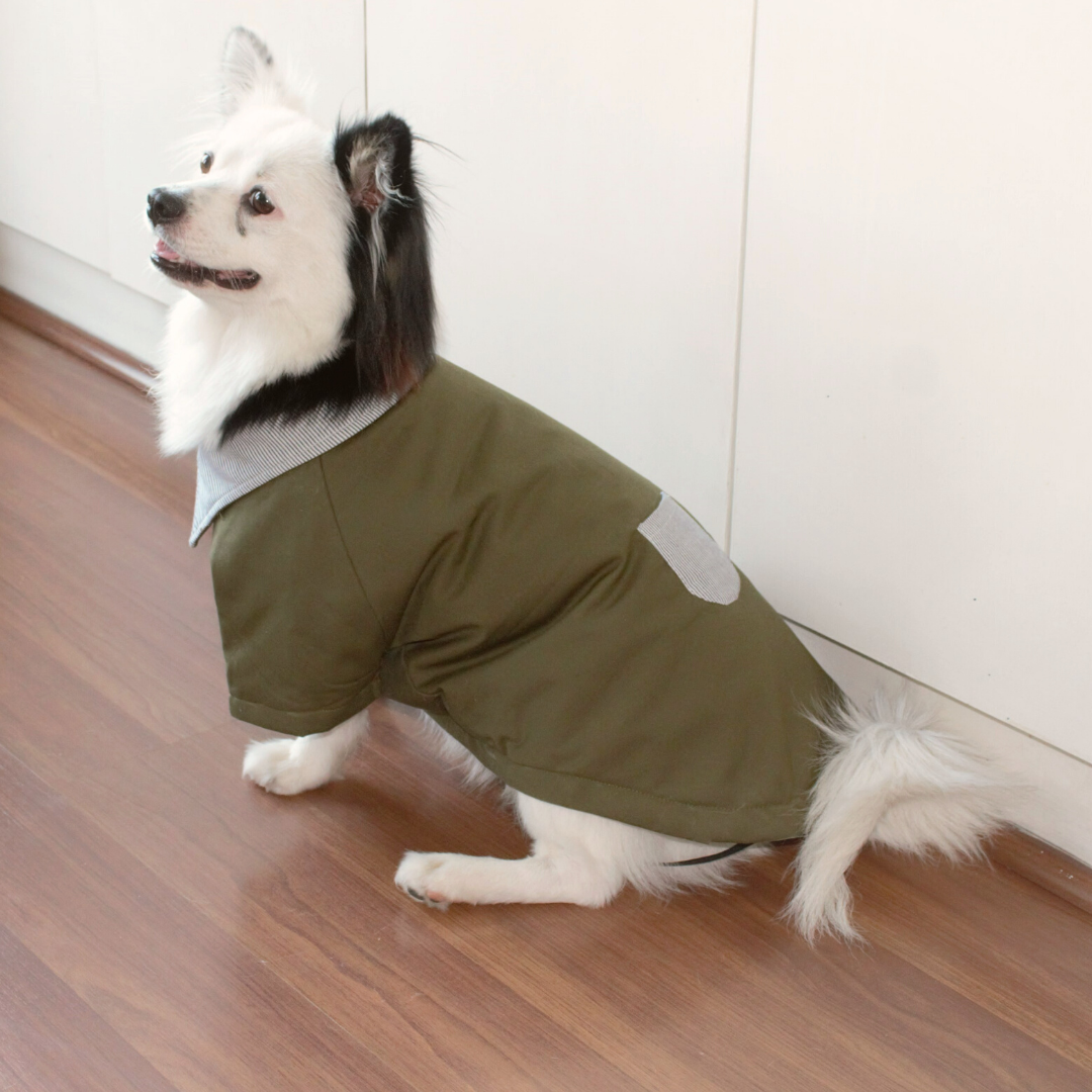 PoochMate Berlin Winter Quilted Dog Jacket - Olive