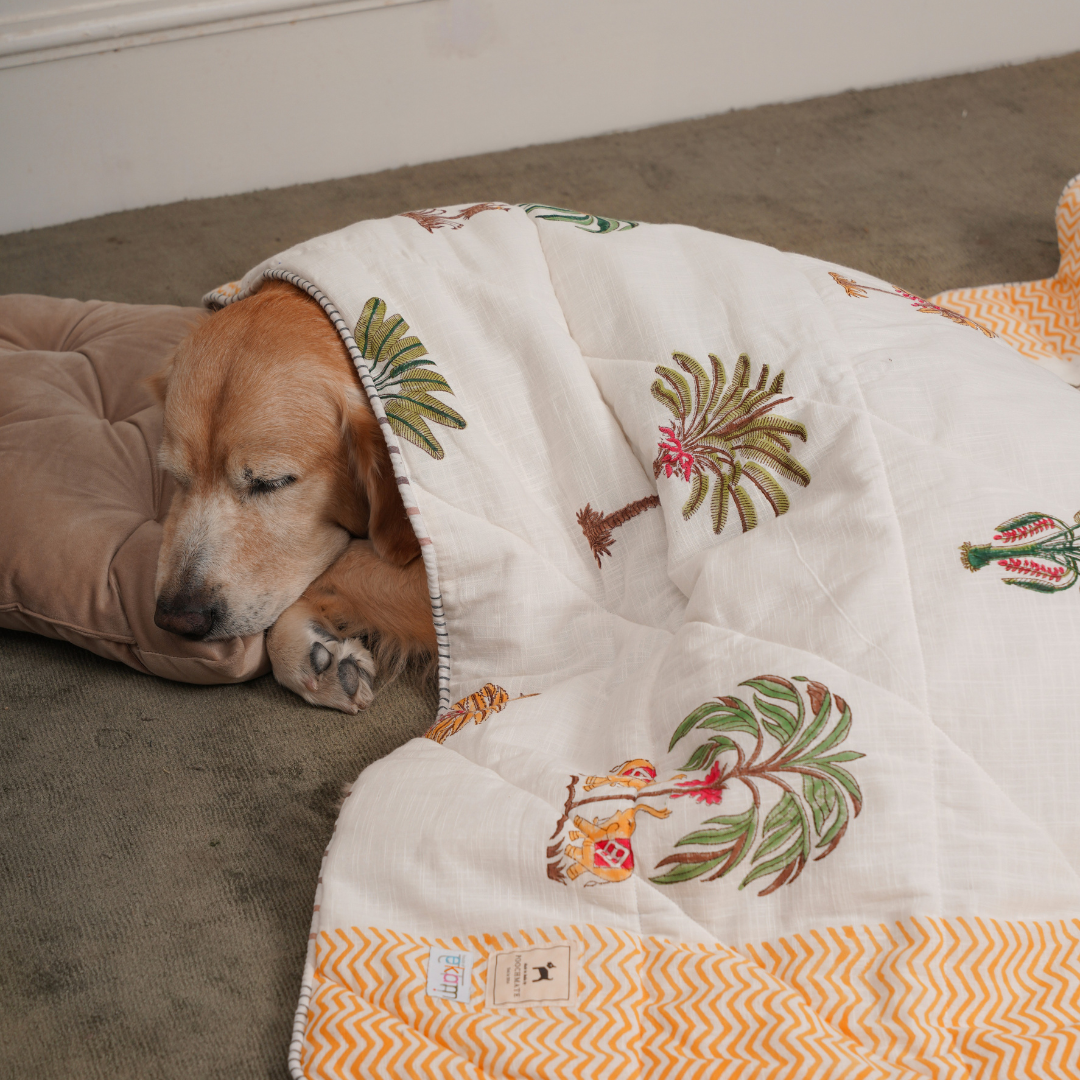 Palm Print dog Blanket | Soft cotton dog blankets online India
